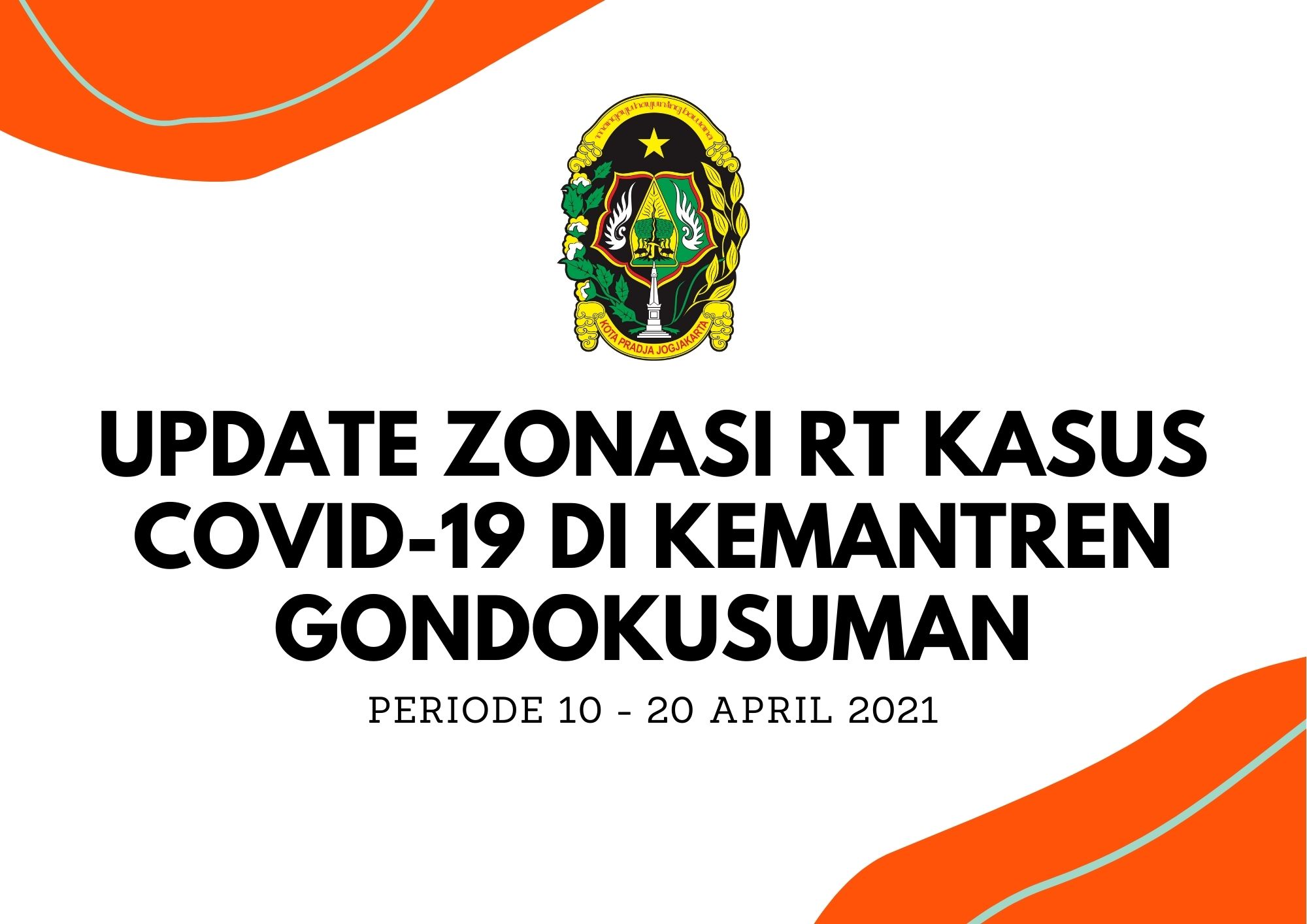 Update Zonasi RT Kasus Covid 19 periode 10 - 20 April 2021 Kemantren Gondokusuman